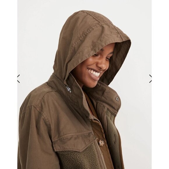 Madewell x Rentrayage NWT Upcycle Field jacket, Olive/tan, Size S - Picture 4 of 15